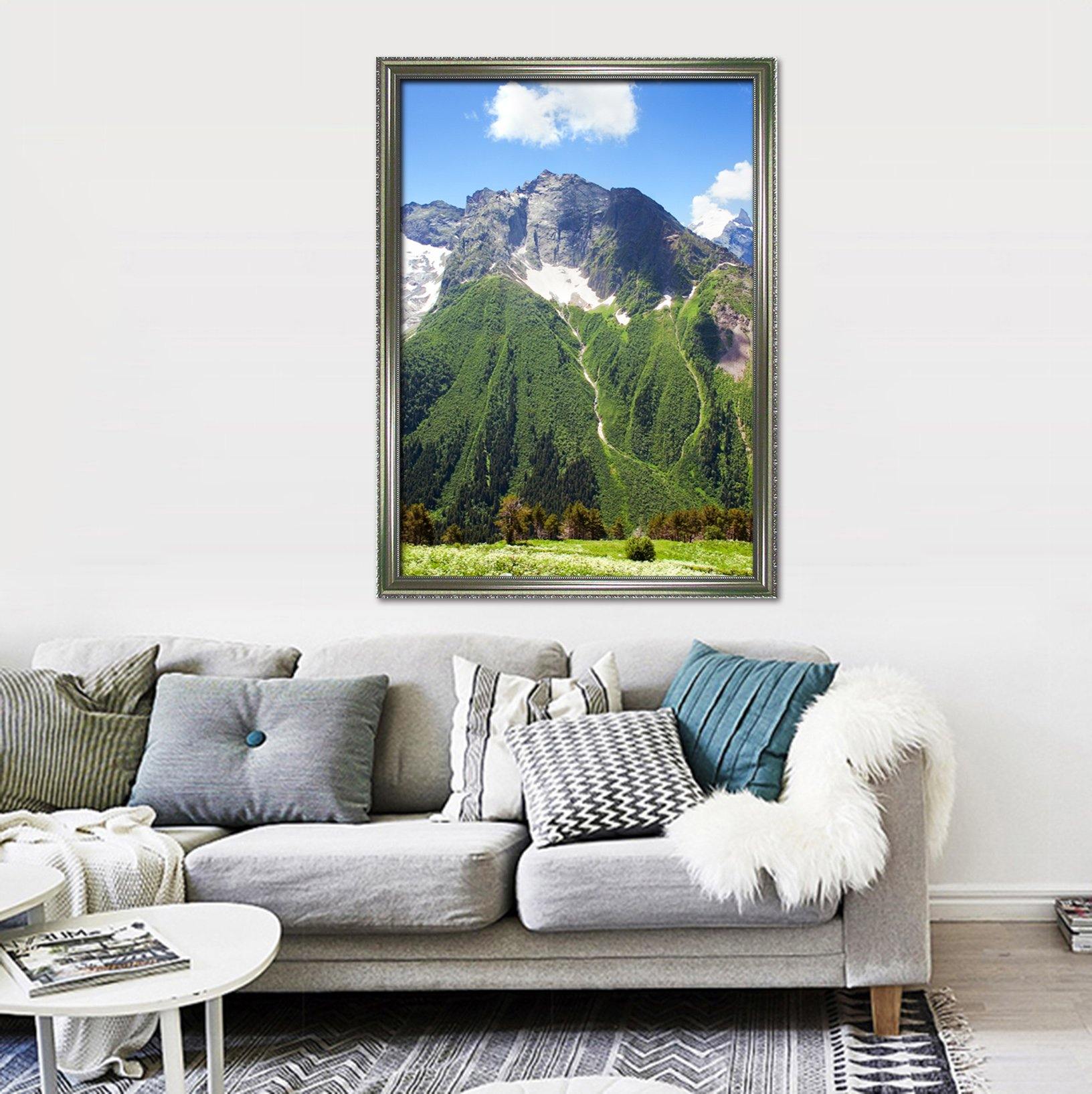 3D Green Mountain Peak 141 Fake Framed Print Painting Wallpaper AJ Creativity Home