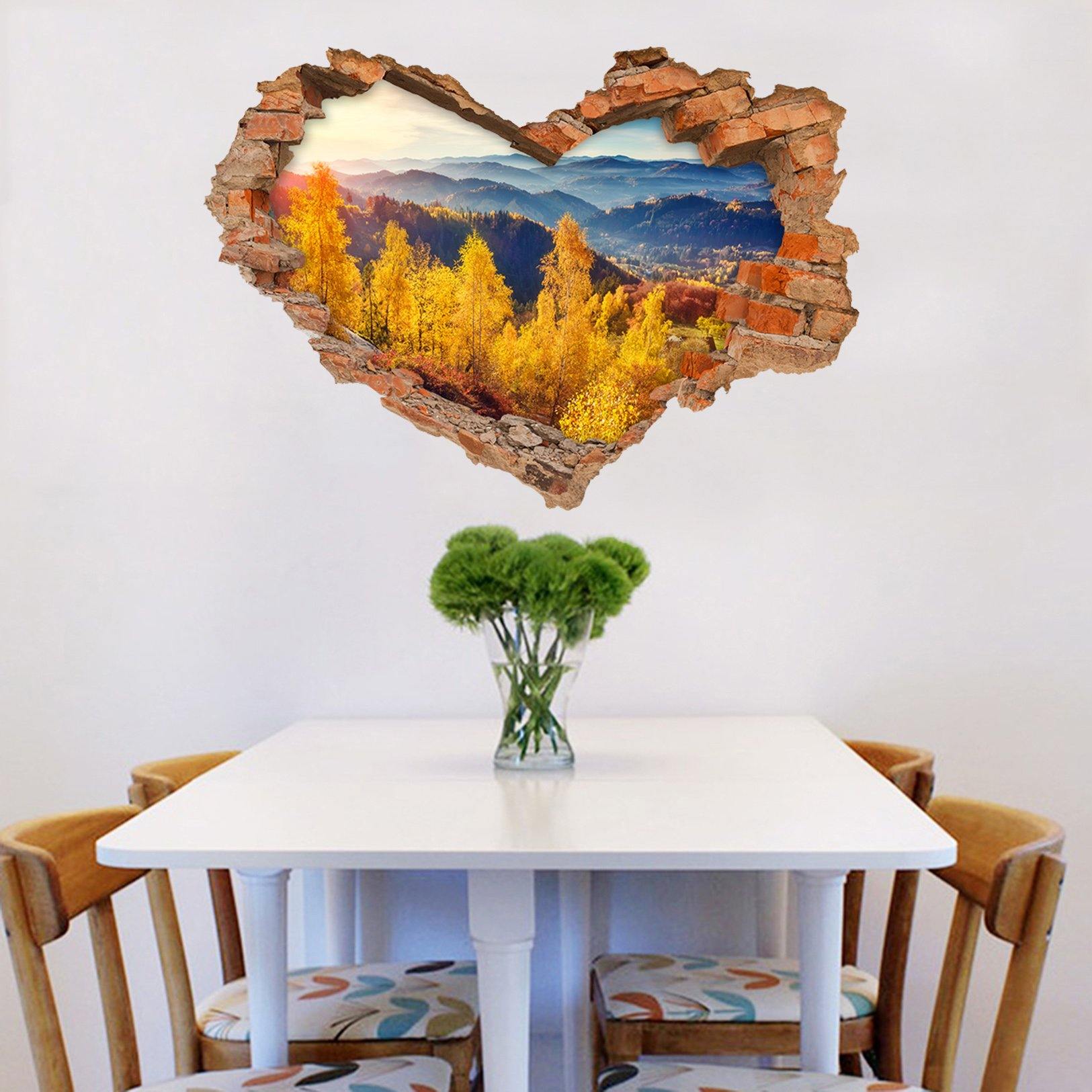 3D Mountain Orange Trees 221 Broken Wall Murals Wallpaper AJ Wallpaper