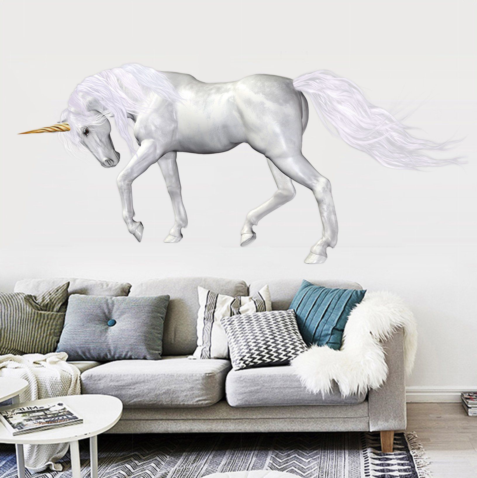 3D Horn Of Unicorn 007 Animals Wall Stickers Wallpaper AJ Wallpaper
