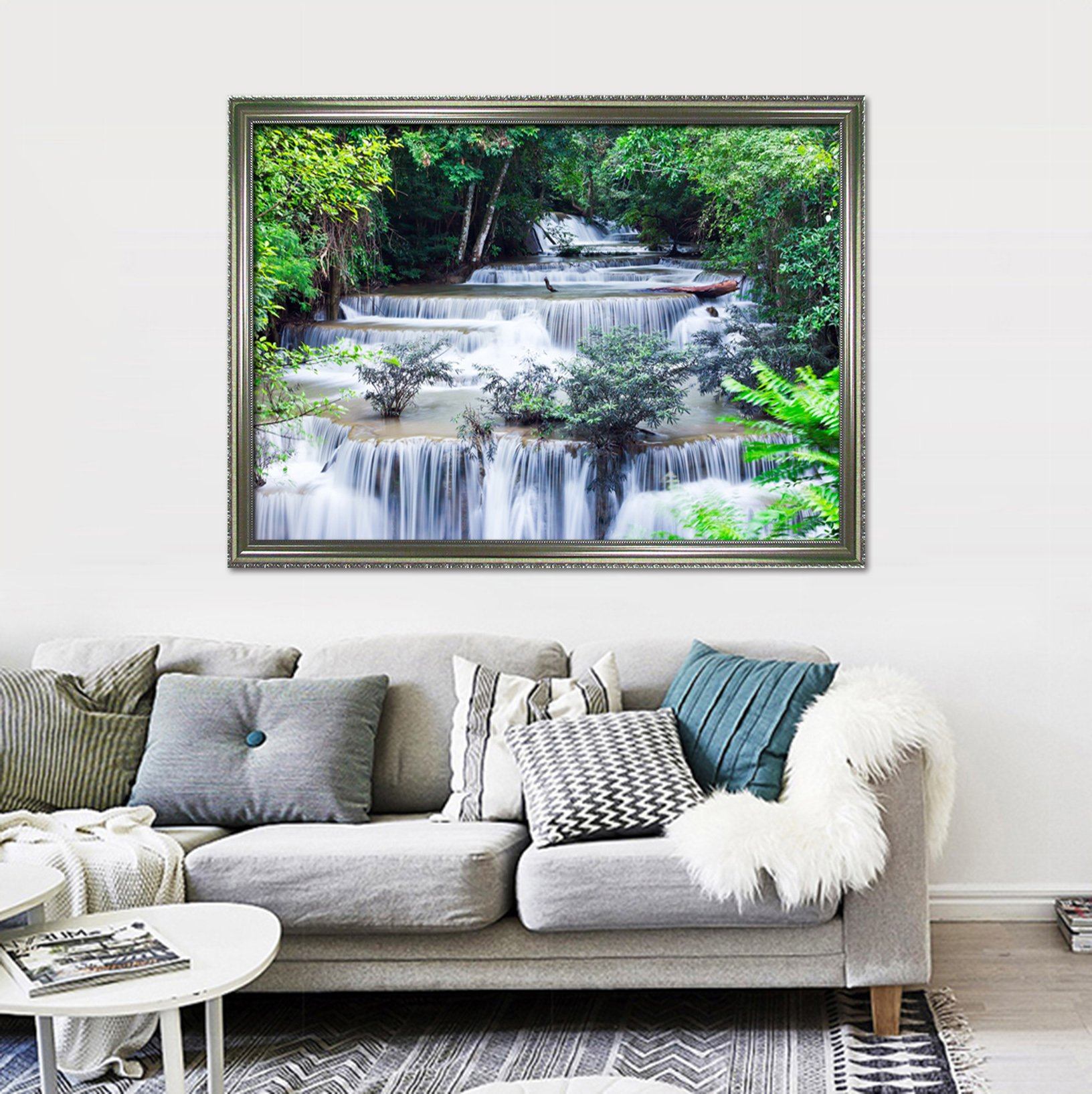 3D Layered River 165 Fake Framed Print Painting Wallpaper AJ Creativity Home