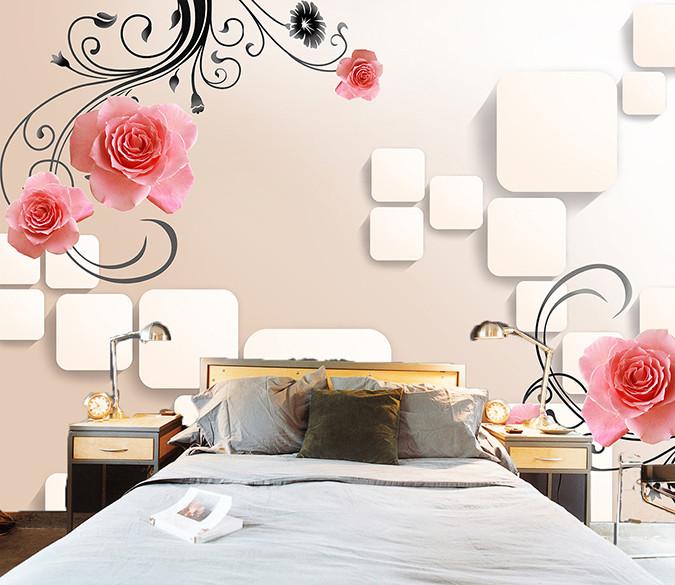3D Pink Rose Wallpaper AJ Wallpaper 1