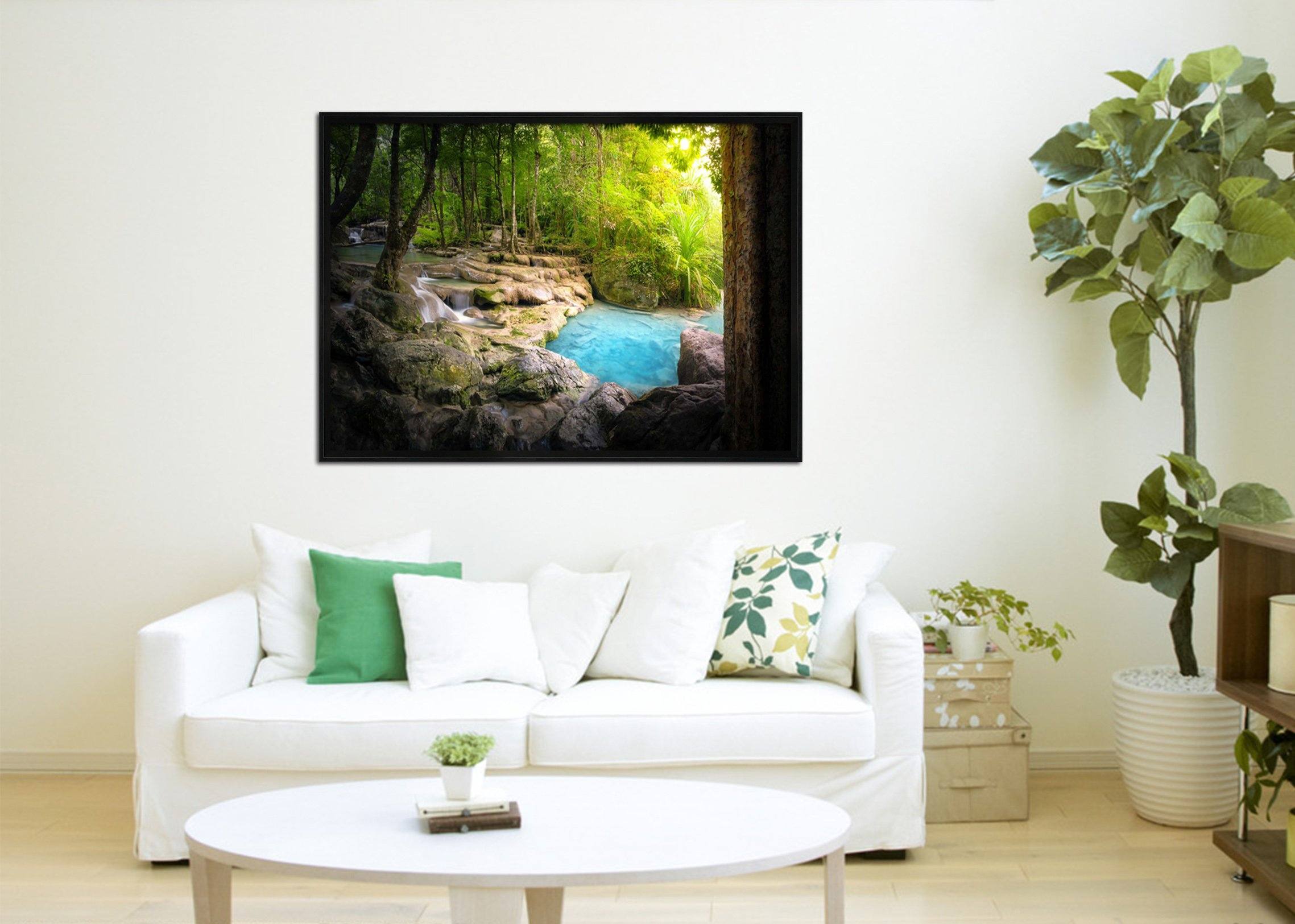 3D Shaded Trees 167 Fake Framed Print Painting Wallpaper AJ Creativity Home