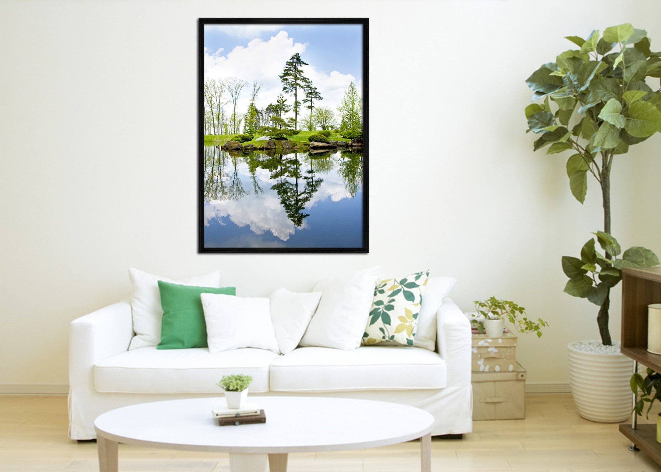 3D Lake Water 092 Fake Framed Print Painting Wallpaper AJ Creativity Home