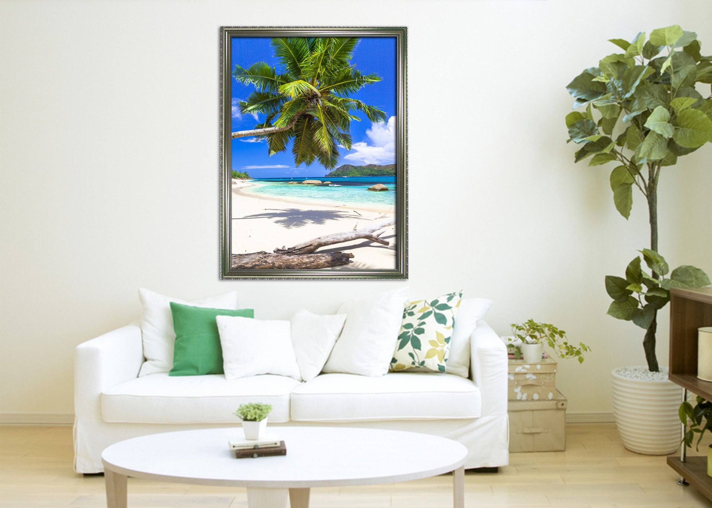 3D Coconut Tree 032 Fake Framed Print Painting Wallpaper AJ Creativity Home