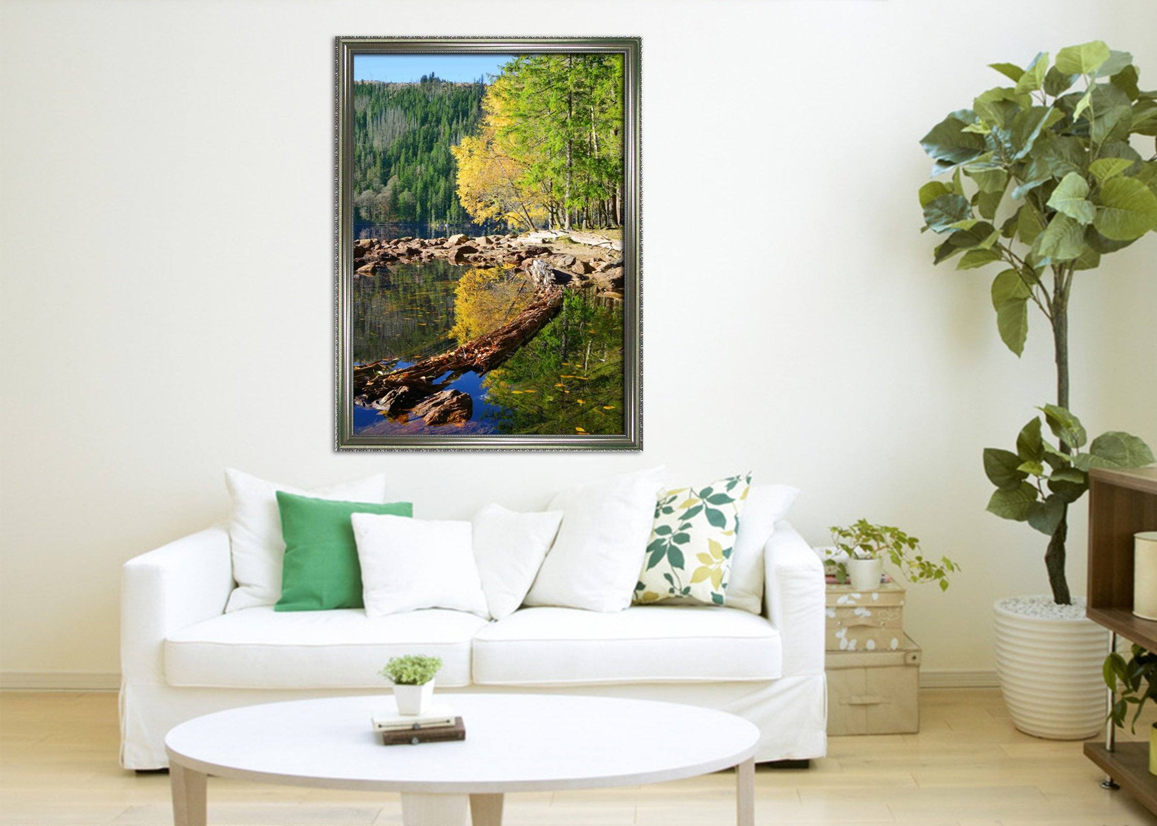 3D River Leaves 121 Fake Framed Print Painting Wallpaper AJ Creativity Home