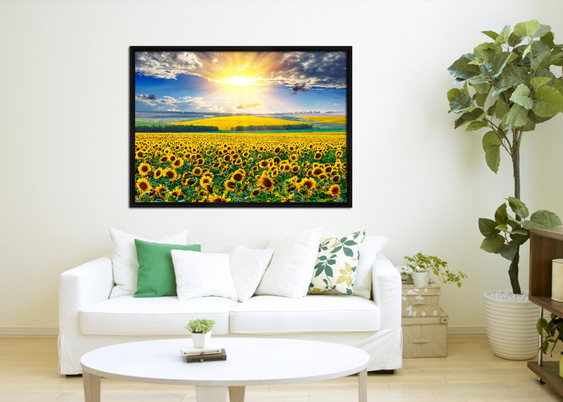 3D Sunshine Sunflower 161 Fake Framed Print Painting Wallpaper AJ Creativity Home