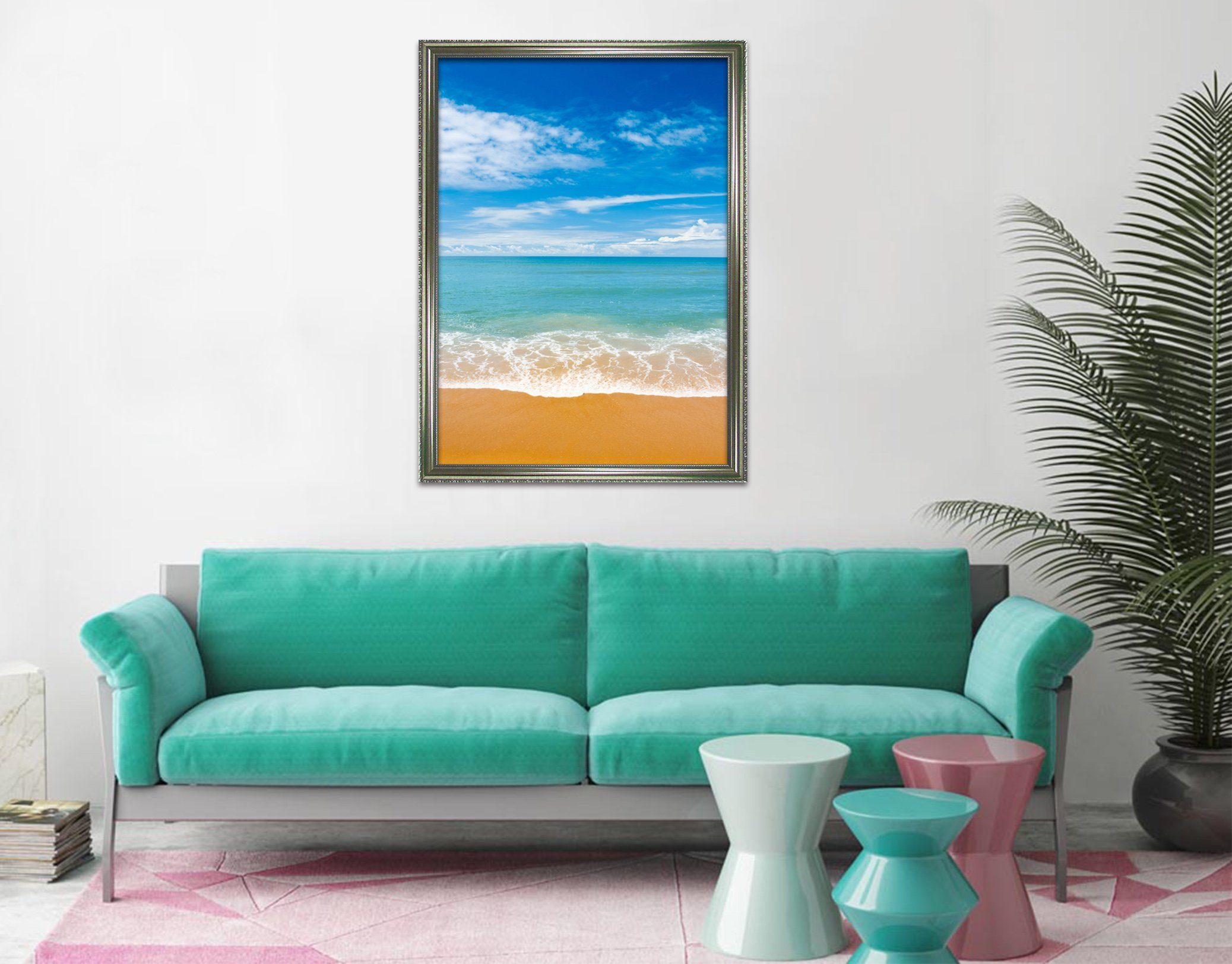 3D Boundless Sea 022 Fake Framed Print Painting Wallpaper AJ Creativity Home