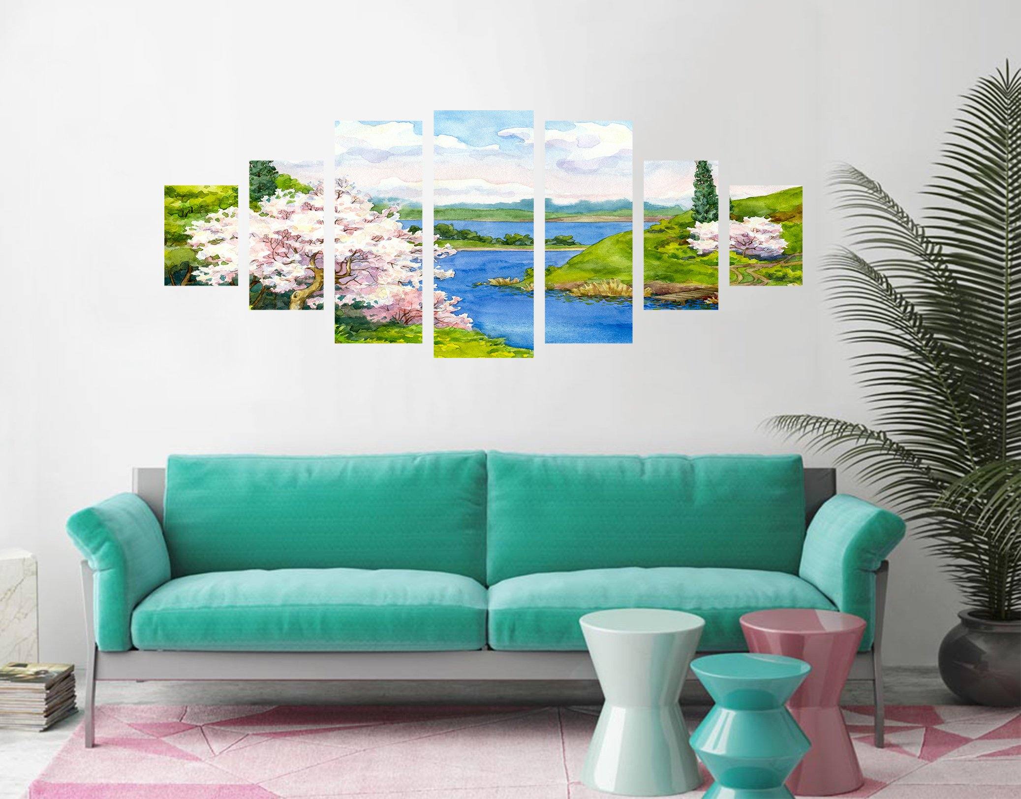 3D River Tree 106 Unframed Print Wallpaper Wallpaper AJ Wallpaper