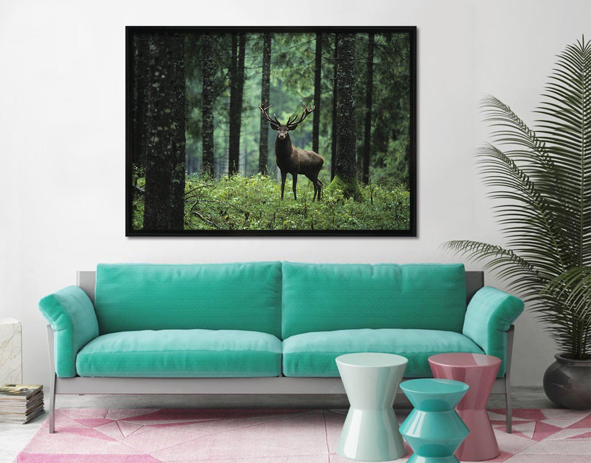 3D Suddenly Fawn 177 Fake Framed Print Painting Wallpaper AJ Creativity Home