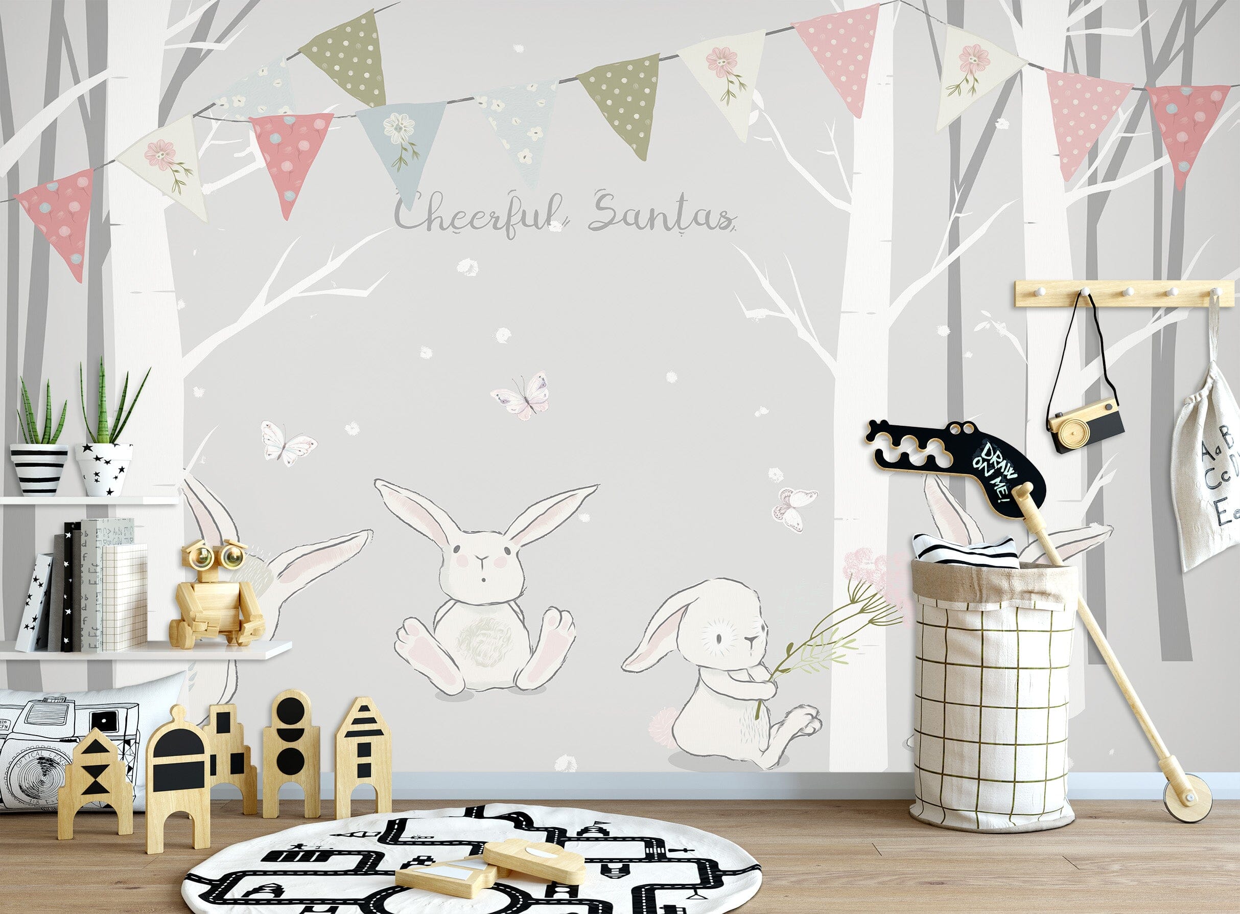 3D Woods White Rabbit 1683 Wall Murals Wallpaper AJ Wallpaper 2