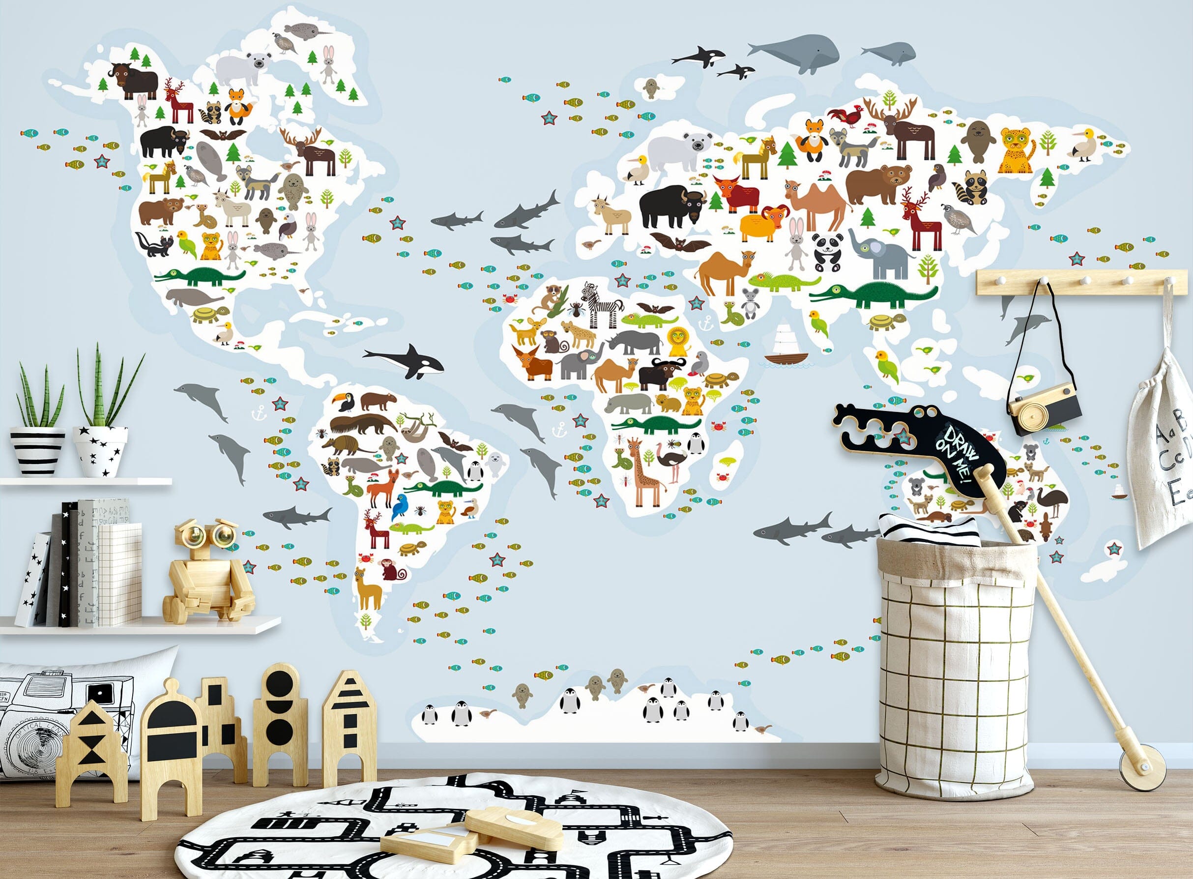 3D Forest Animals 2138 World Map Wall Murals Wallpaper AJ Wallpaper 2