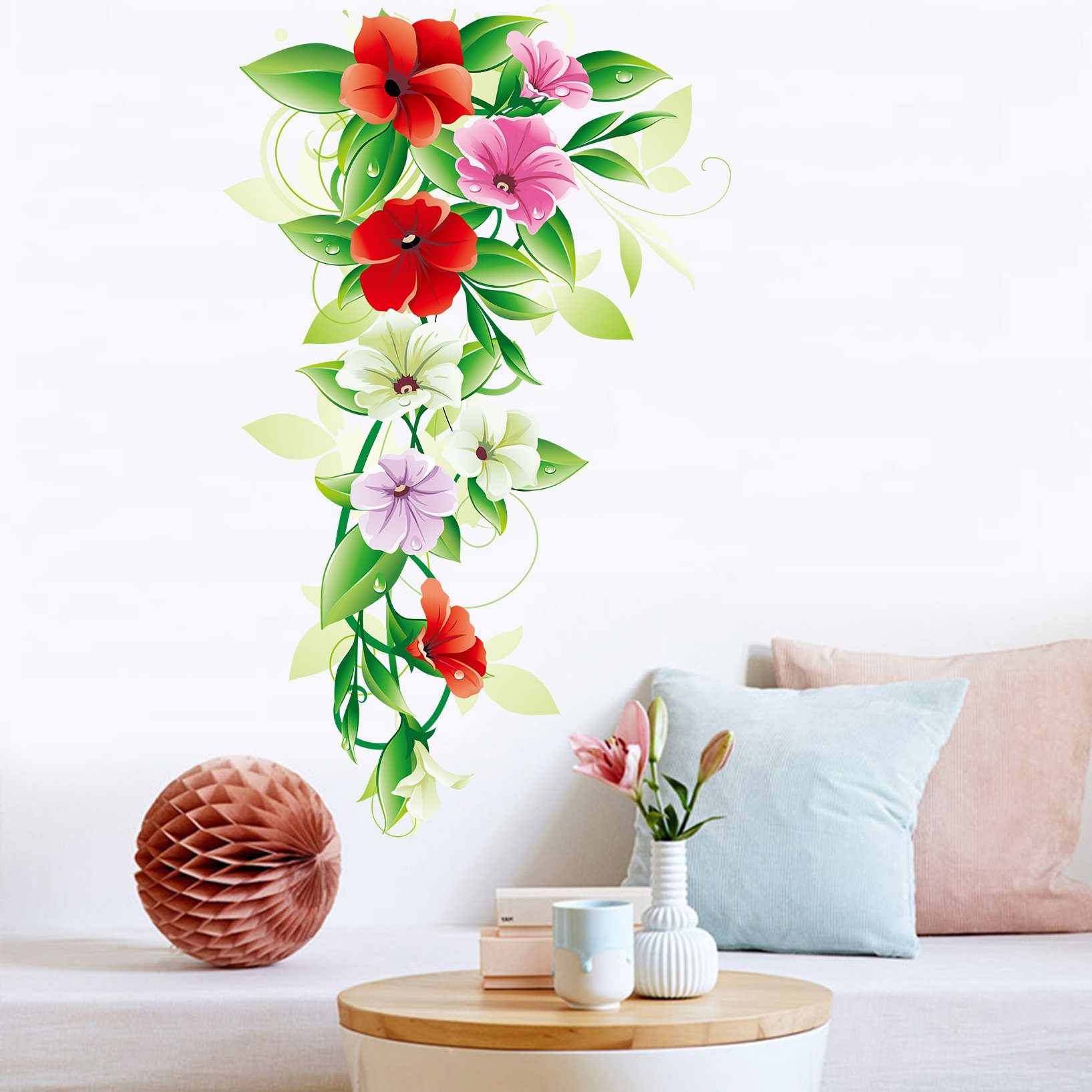 3D Different Color Flowers 074 Wall Stickers Wallpaper AJ Wallpaper
