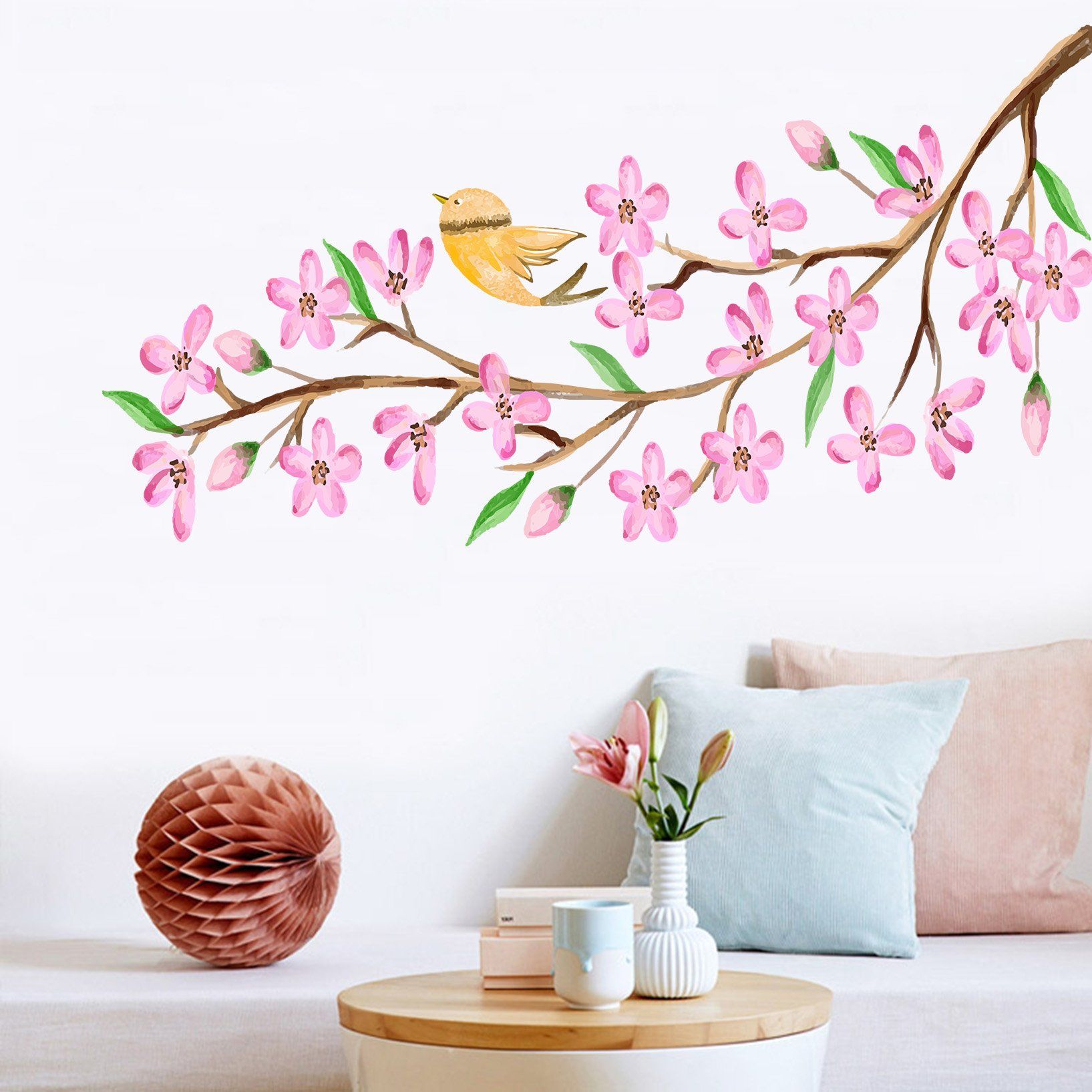 3D Peach Blossom Bird 055 Wall Stickers Wallpaper AJ Wallpaper