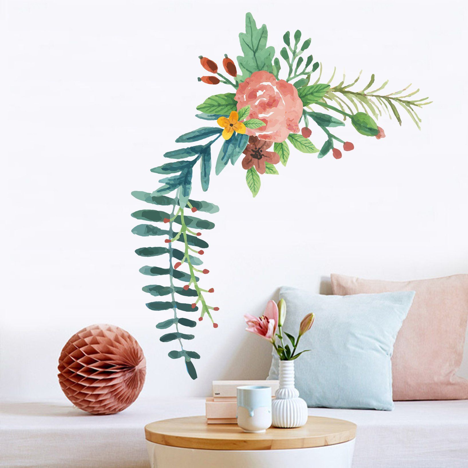 3D Graffiti Long Leaves 089 Wall Stickers Wallpaper AJ Wallpaper