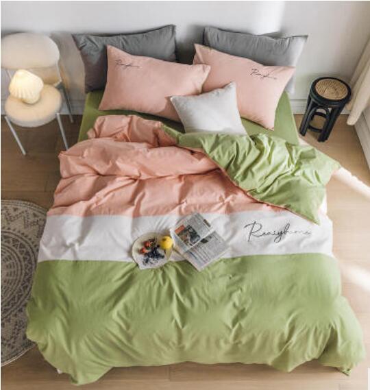 3D Pink White Green 30073 Bed Pillowcases Quilt