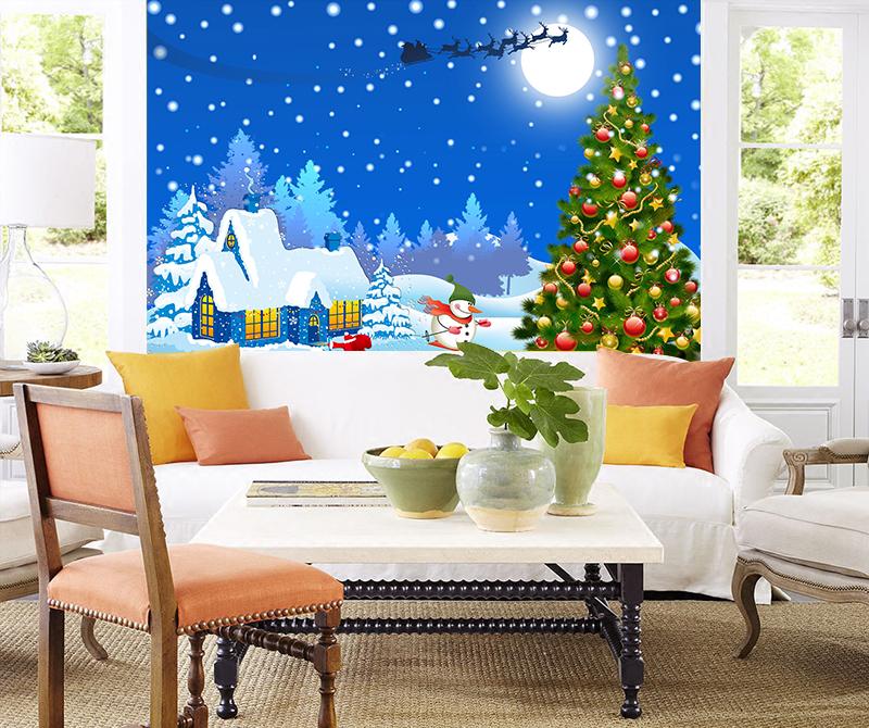 3D Christmas Tree Skiing 043 Wallpaper AJ Wallpaper