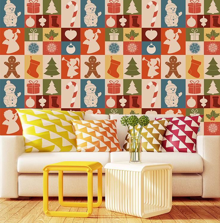 3D Pattern Snowman 112 Wallpaper AJ Wallpaper