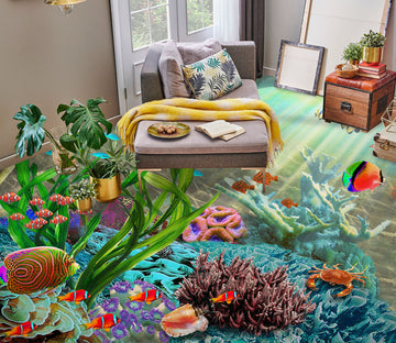 3D Sunshine Coral Fish 96214 Adrian Chesterman Floor Mural