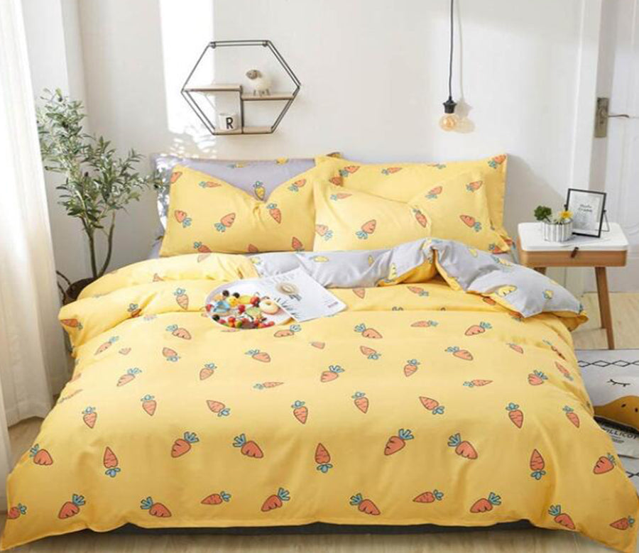 3D Yellow Carrot 7102 Bed Pillowcases Quilt