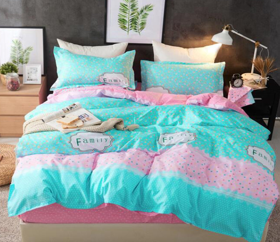 3D Mint Green Pink Stitching 2159 Bed Pillowcases Quilt