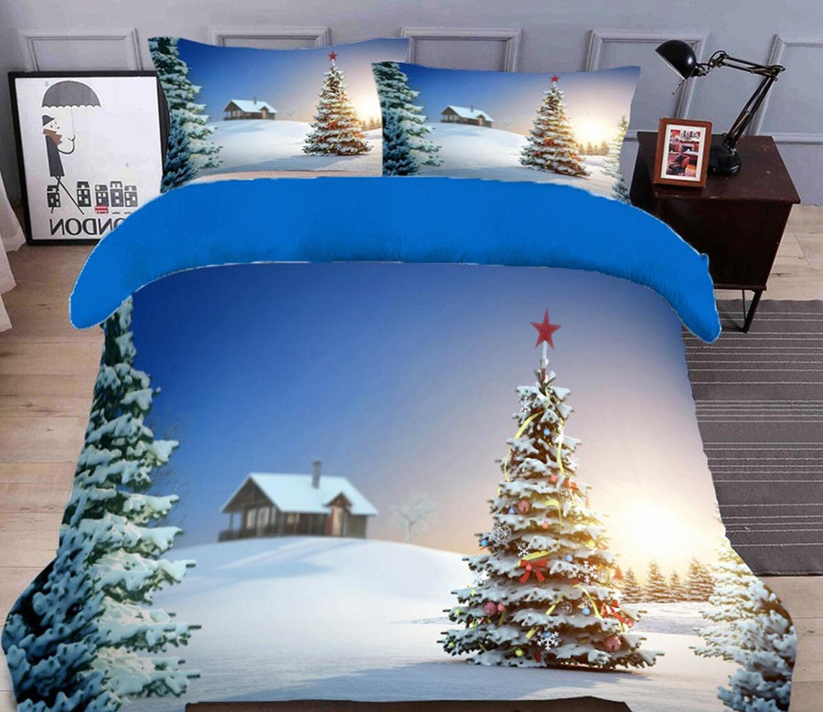 3D Snow Tree 45197 Christmas Quilt Duvet Cover Xmas Bed Pillowcases