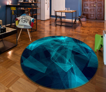 3D Abstract Pattern 72098 Round Non Slip Rug Mat