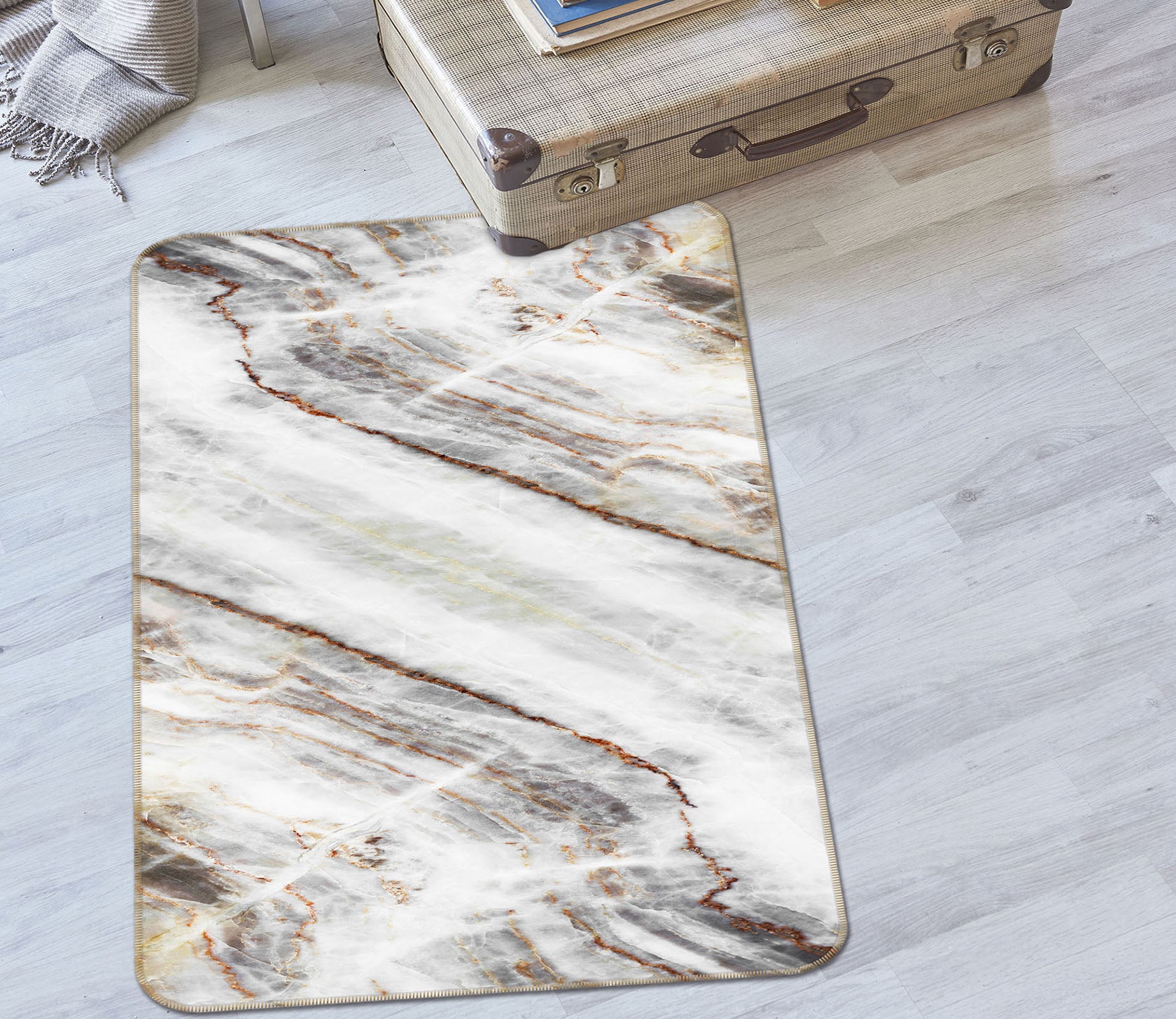 3D Marble Pattern 26071 Non Slip Rug Mat