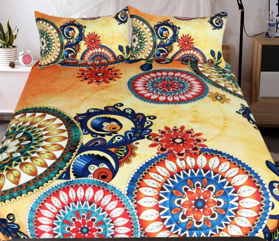 3D Earthy Circle 1101 Bed Pillowcases Quilt