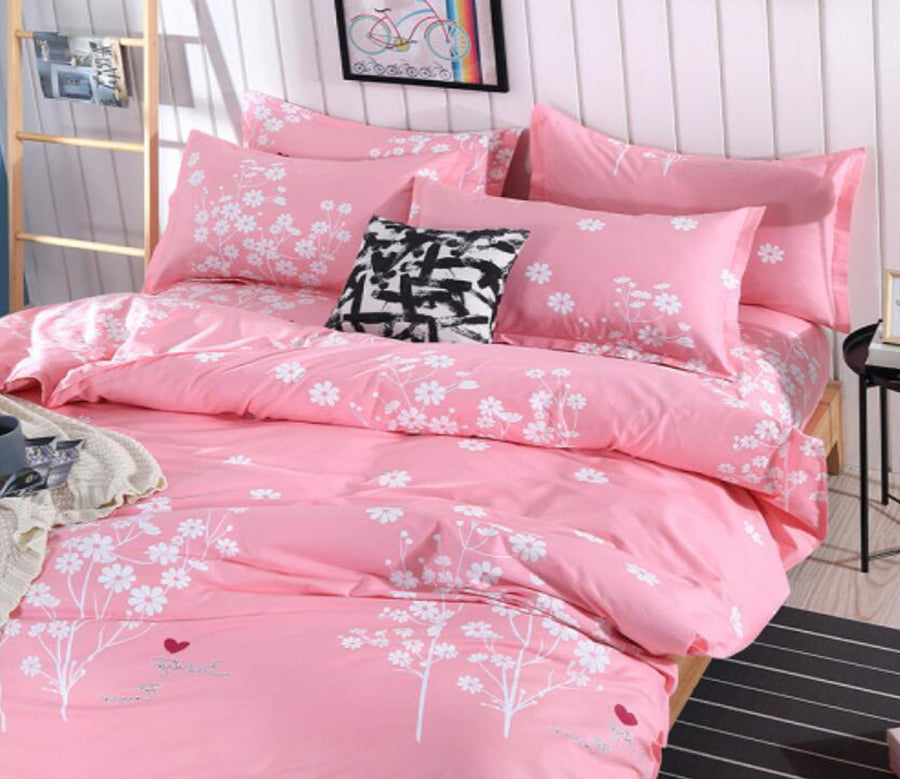 3D Pink White Flower 1199 Bed Pillowcases Quilt