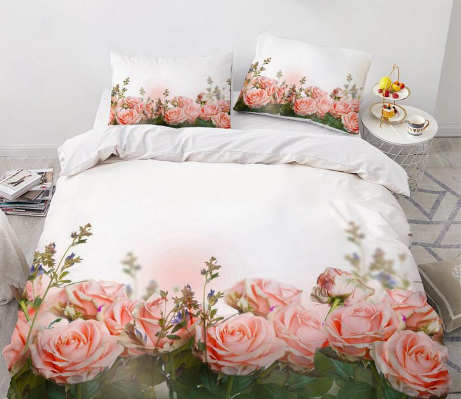 3D Rose Bush 9178 Bed Pillowcases Quilt
