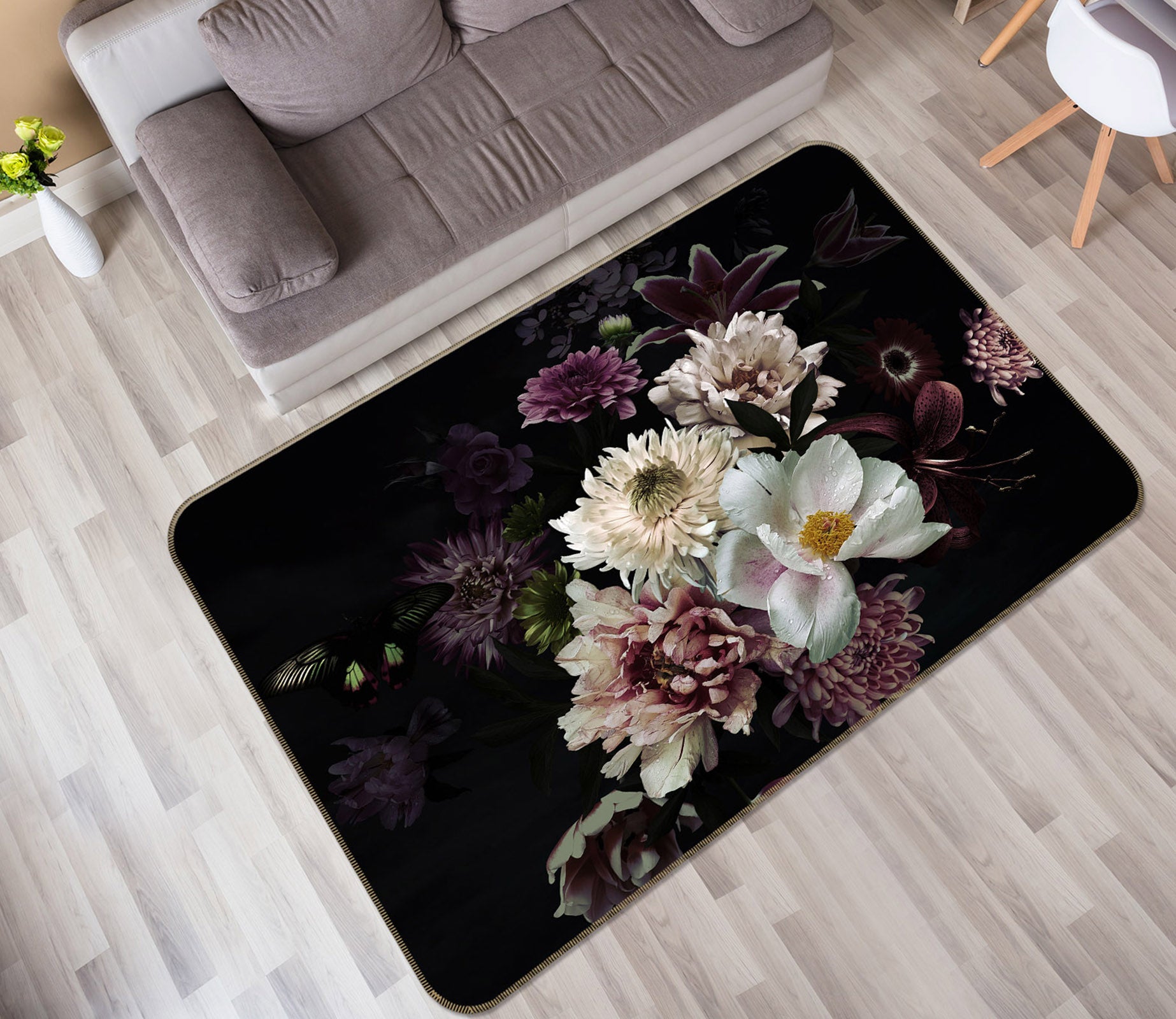 3D Bouquet 25234 Non Slip Rug Mat