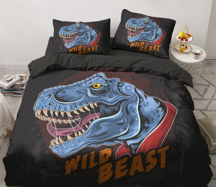 3D Tyrannosaurus 9132 Bed Pillowcases Quilt