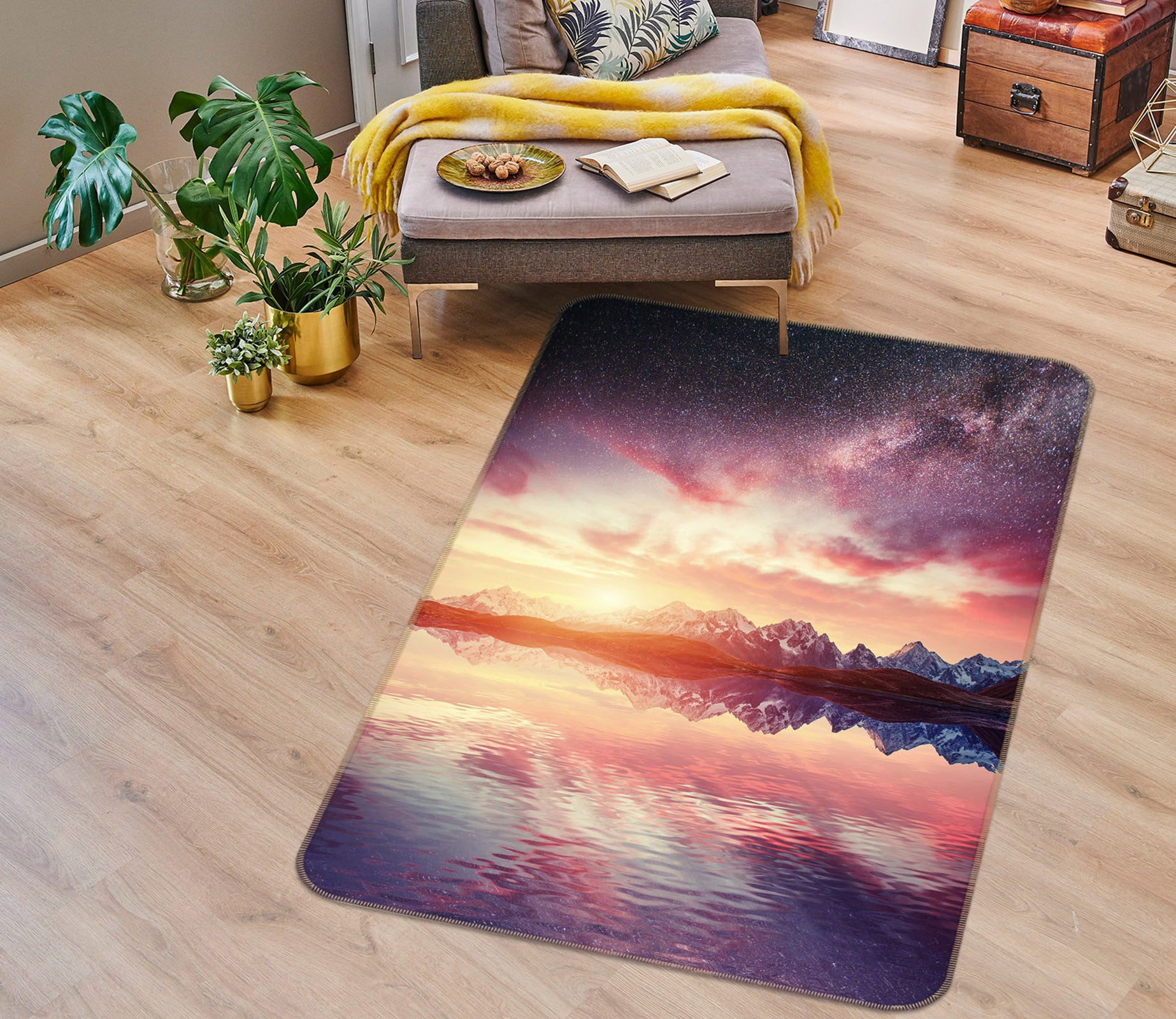 3D Sky Reflection 26062 Non Slip Rug Mat
