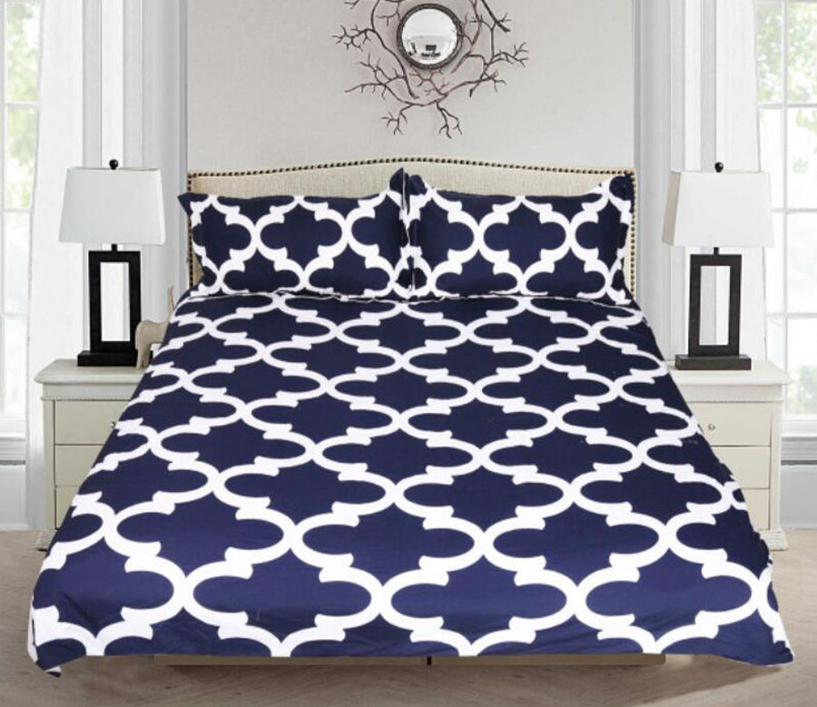 3D Dark Blue Pattern 1050 Bed Pillowcases Quilt