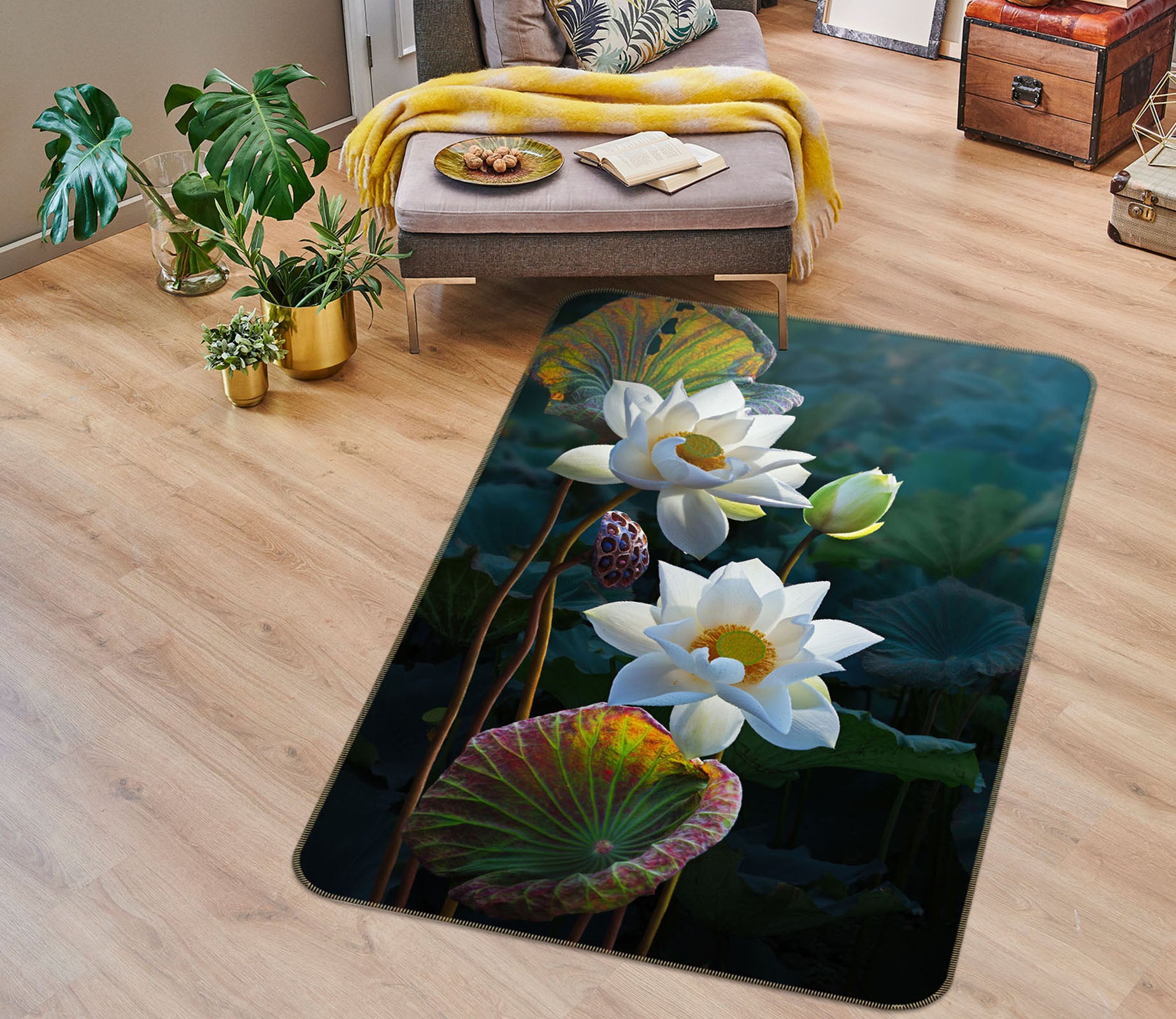 3D Lotus 26109 Non Slip Rug Mat