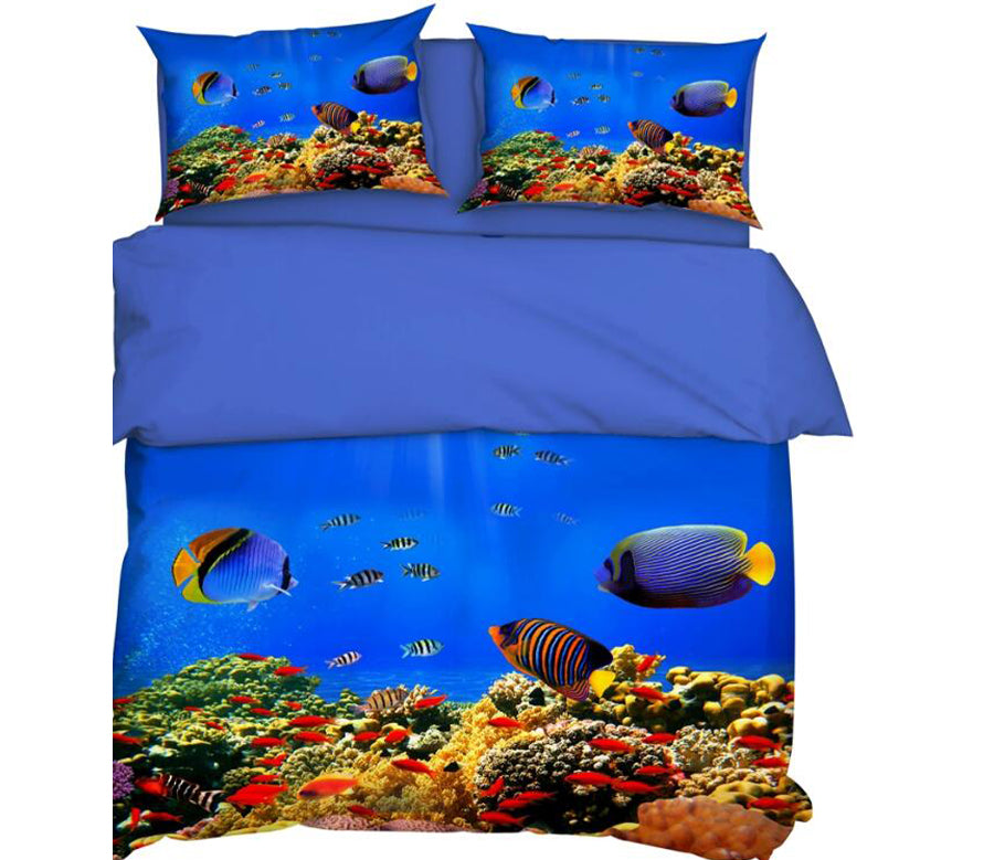 3D Seabed Fish Coral 9916 Bed Pillowcases Quilt