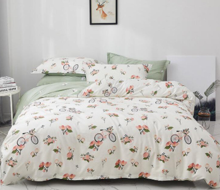 3D Little Pink Rose 77177 Bed Pillowcases Quilt