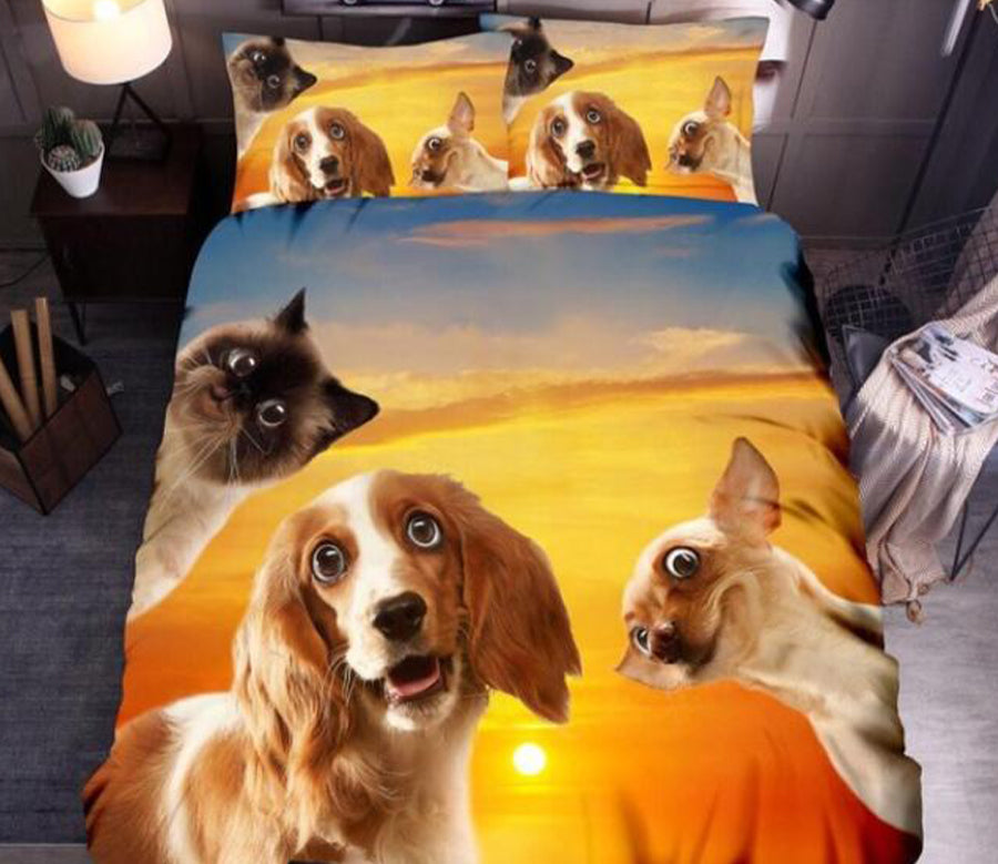 3D Dog Desert 8059 Bed Pillowcases Quilt