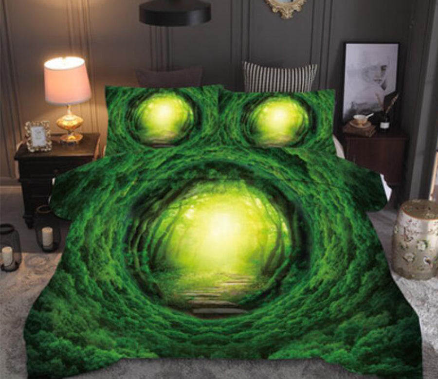 3D Green Forest Whirlpool 1190 Bed Pillowcases Quilt