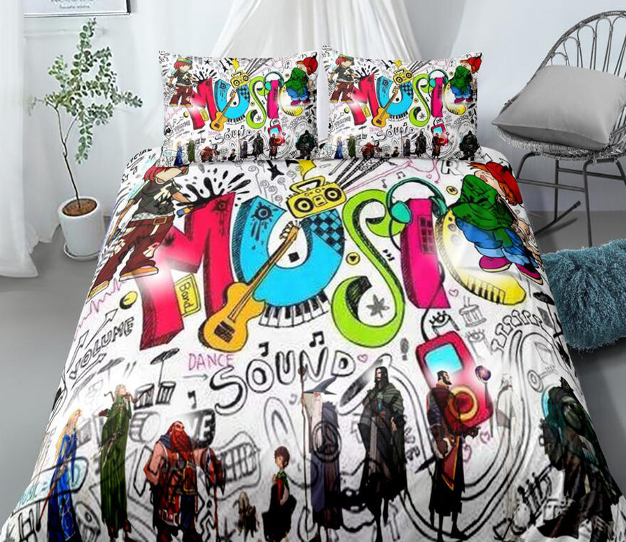 3D Music Instrument 99105 Bed Pillowcases Quilt
