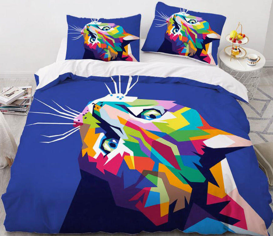 3D Color Cat 8844 Bed Pillowcases Quilt