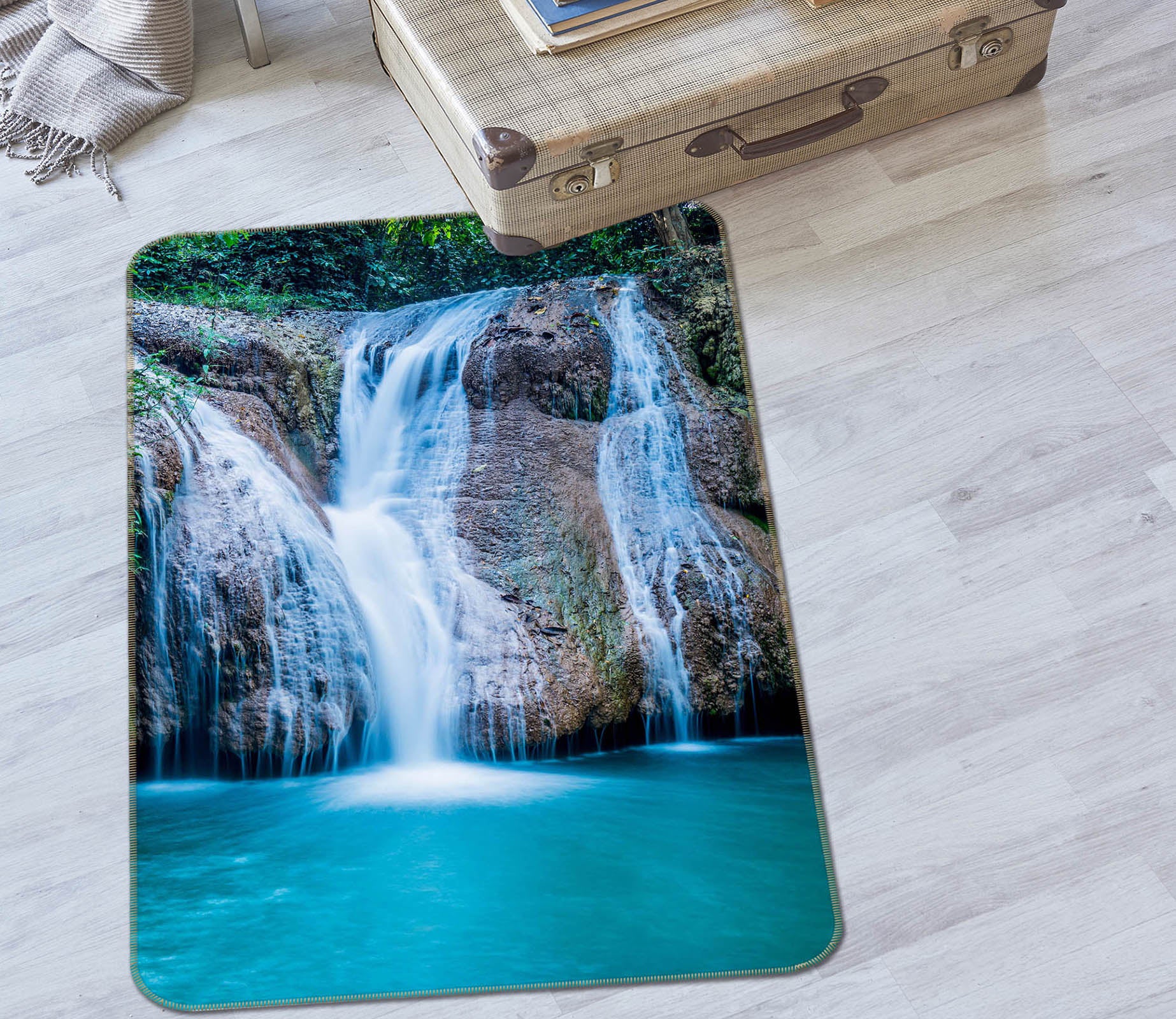 3D Waterfall Lake Water 26015 Non Slip Rug Mat