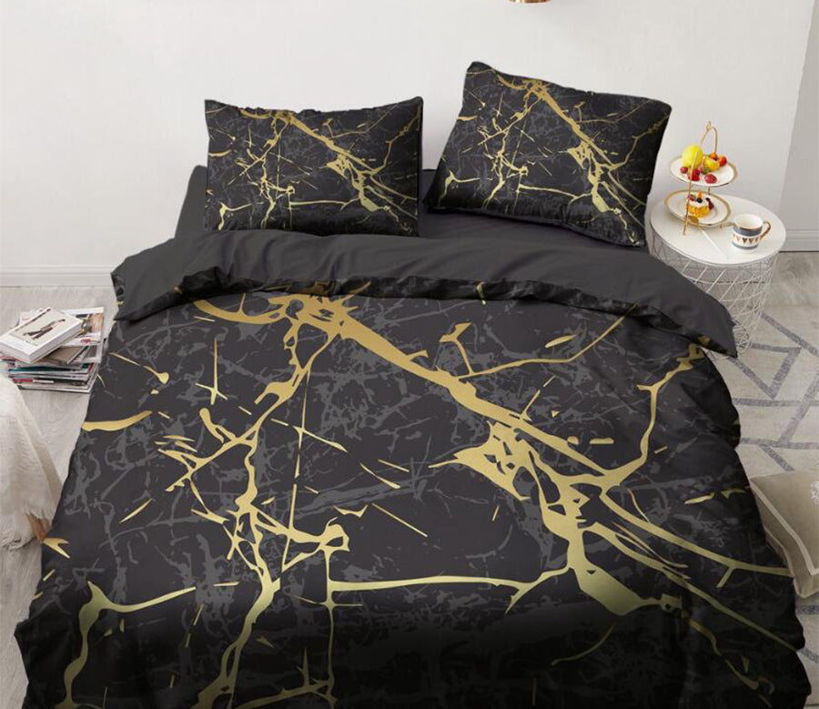 3D Black Marble 9121 Bed Pillowcases Quilt