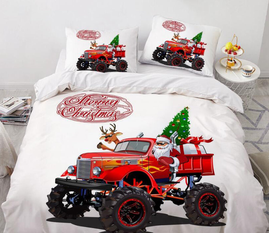 3D Christmas Tree Deer 9147 Bed Pillowcases Quilt