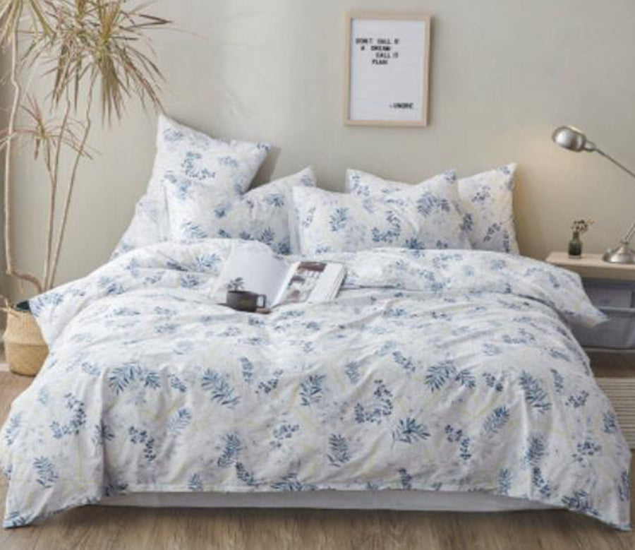 3D Blue Floral 15175 Bed Pillowcases Quilt