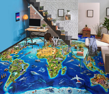 3D Earth Ocean Land 96217 Adrian Chesterman Floor Mural