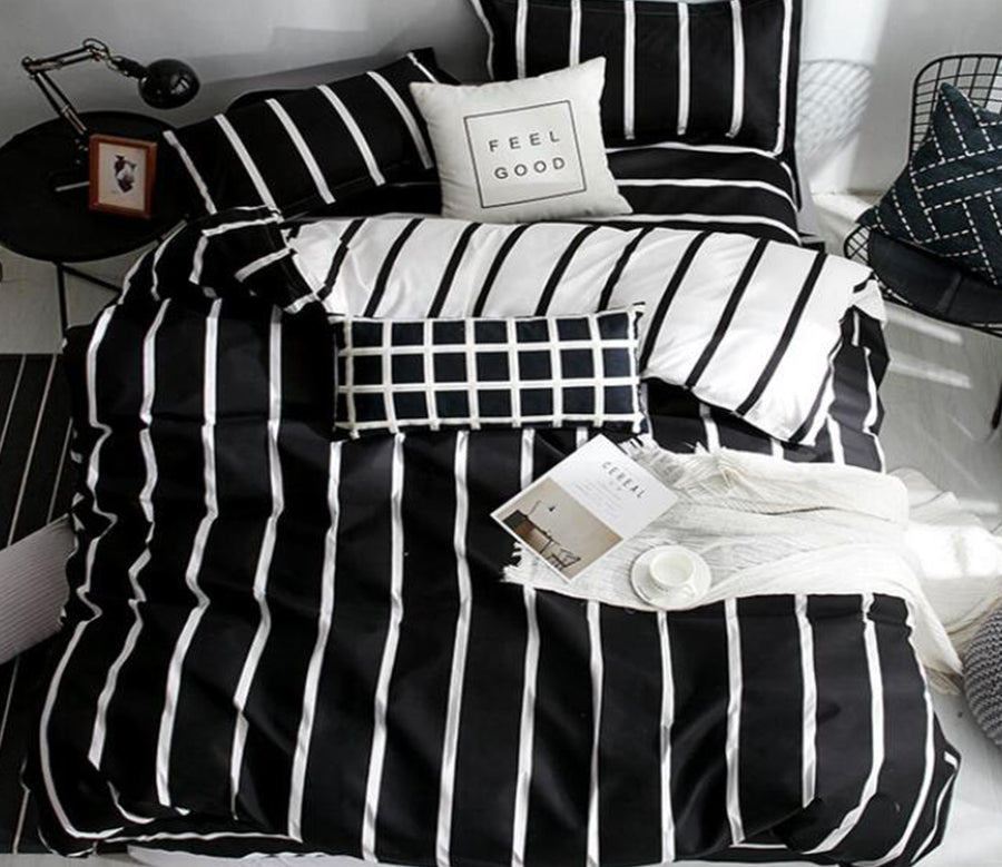 3D Black Stripes 3043 Bed Pillowcases Quilt