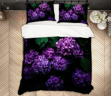 3D Purple Hydrangea 2007 Noirblanc777 Bedding Bed Pillowcases Quilt Quiet Covers AJ Creativity Home 