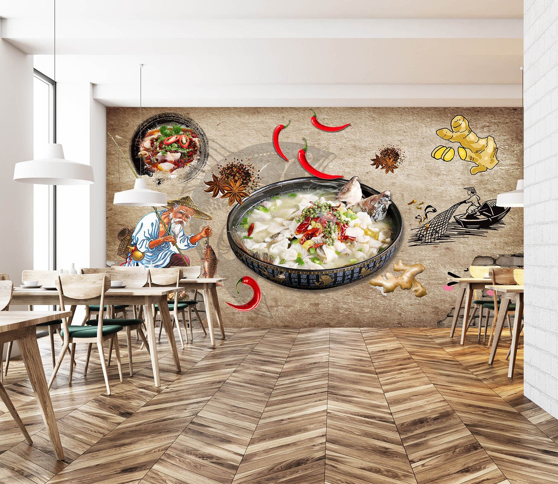 3D Chili Hot Pot 029 Wall Murals Wallpaper AJ Wallpaper 2