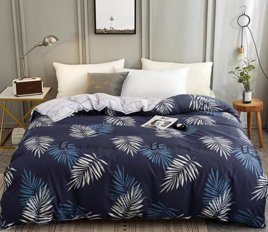 3D Black Blue Background Leaves 3109 Bed Pillowcases Quilt
